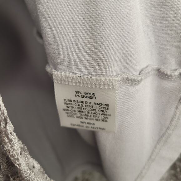 JM Collection Layered Top Women's Size 2X Silver Gray Open Knit Neutral Coastal - Picture 11 of 11